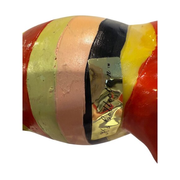 Vintage 1975 K’s Collection Abstract Striped Cow Figurine Hand Painted - Picture 7 of 7